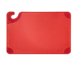 Red cutting board, anti-slip corners, with hook