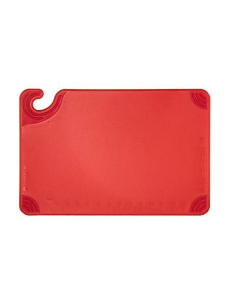 Red cutting board, anti-slip corners, with hook