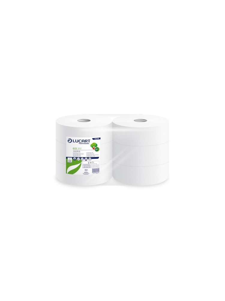 Jumbo 2-ply toilet paper 350m Lucart - Pack of 6