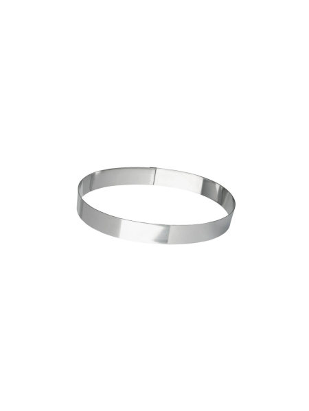 Stainless steel oval dessert rings 23 cm height 3.5 cm