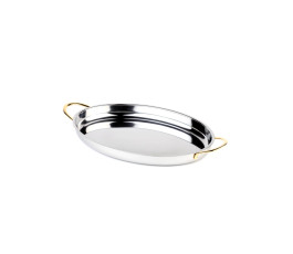 Stainless steel dish with handle 25 x 17 x 3.5cm