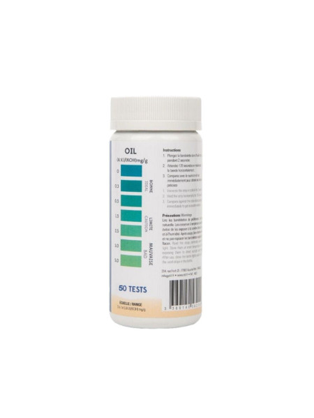 Single-use paper oil test strip - Bottle of 50