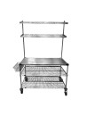 Drive table 122cm -stainless steel top with 2 up inclined shelves