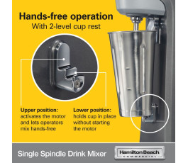 Mixeur Milshake Hamilton Beach HMD200R - Position gobelet