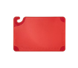 Red cutting board, anti-slip corners, with hook