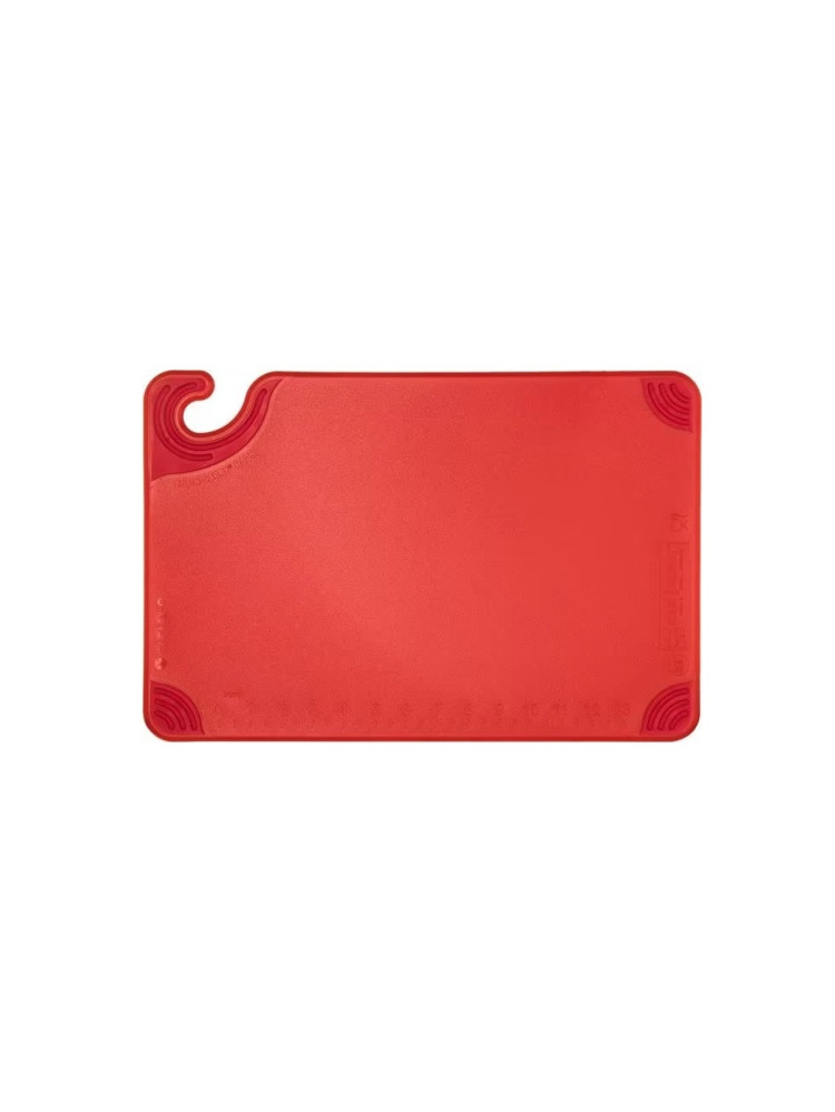 Red cutting board, anti-slip corners, with hook