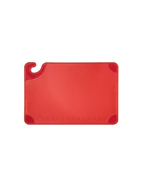 Red cutting board, anti-slip corners, with hook