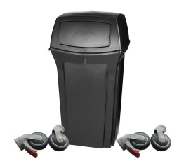 Rubbermaid container black with wheels - 132L