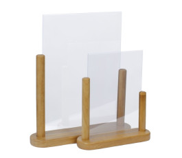 Securit brown rectangular table stand - 32 x 27.5 cm