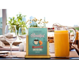 Securit brown rectangular table stand - 23 x 20 x 6 cm