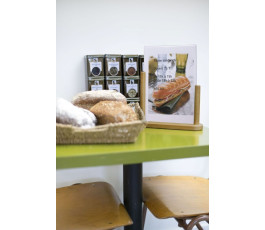 Securit brown rectangular table stand - 23 x 20 x 6 cm