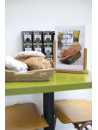 Securit brown rectangular table stand - 23 x 20 x 6 cm