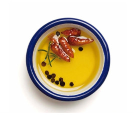 Set of 6 enameled steel sauce pots