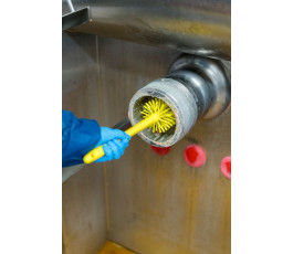 Vikan cylindrical brush, Ø90 mm - Medium/hard bristles - Yellow