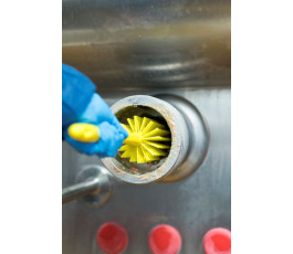 Vikan cylindrical brush, Ø90 mm - Medium/hard bristles - Yellow
