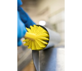 Vikan cylindrical brush, Ø90 mm - Medium/hard bristles - Yellow