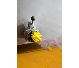 Vikan cylindrical brush, Ø90 mm - Medium/hard bristles - Yellow