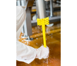 Vikan cylindrical brush, Ø90 mm - Medium/hard bristles - Yellow