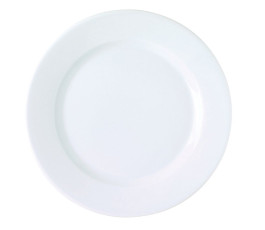 Assiette plate ronde blanche en porcelaine Ø 21 cm K - Lot de 12