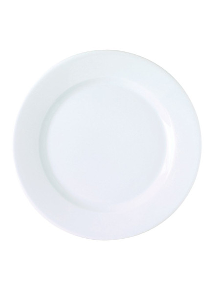Assiette plate ronde blanche en porcelaine Ø 21 cm K - Lot de 12