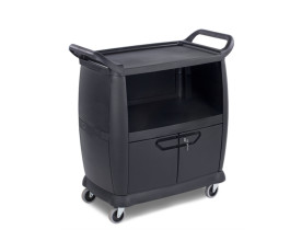 3-level black trolley