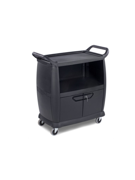 3-level black trolley
