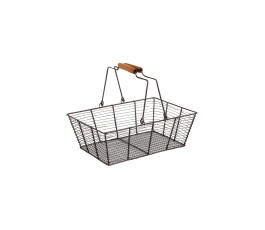 Rectangular metal basket with double handles, 33 x 23 x 11 cm