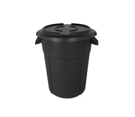 Poubelle noire 120L avec couvercle Probbax