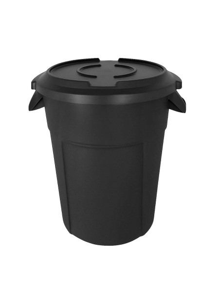 Poubelle noire 120L avec couvercle Probbax