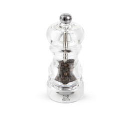 Peugeot Saveurs Nancy transparent pepper mill, 12 cm