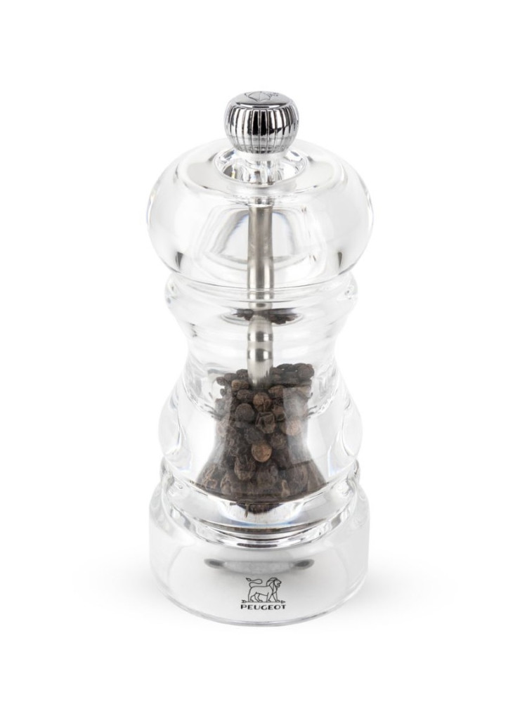 Peugeot Saveurs Nancy transparent pepper mill, 12 cm