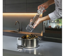 Moulin à poivre transparent 12 cm Peugeot Saveurs Nancy