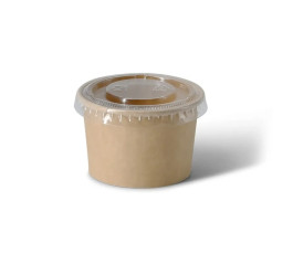 Pot à sauce Kraft 100 ml avec couvercle - Lot de 1000