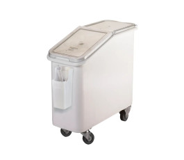 81 L white inclined ingredients bin + wheels