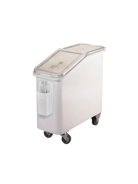 81 L white inclined ingredients bin + wheels