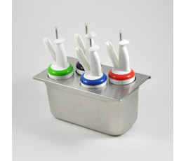 Support pour squeezes FIFO PORTION PAL 473ml ou 709ml - GN 1/3 - 4 compartiments