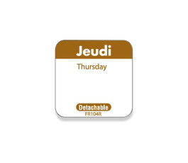 Rouleau de 1000 étiquettes \"Jeudi/Thursday\"