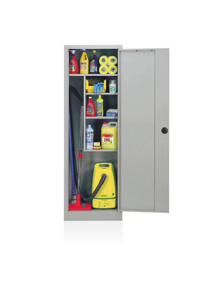 Cleaning tools cabinet for night cleaning team - 1 door - With feet  assembled