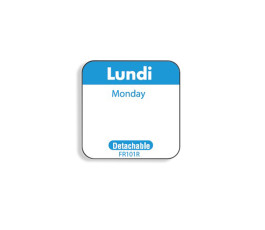 "Lundi/Monday" labels -...