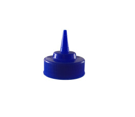 Cap (pkg 12) for squeeze bottle, blue, with cut point Ø3.81mm