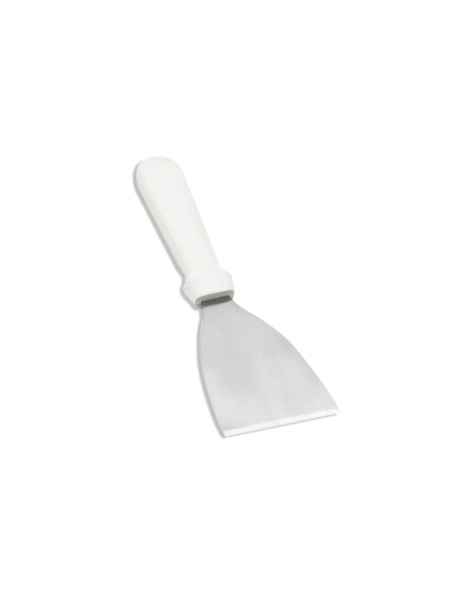 Spatula stainless steel blade white plastic handle 23 cm