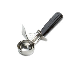 Cuillère doseuse 37 ml avec presse pouce, manche noir