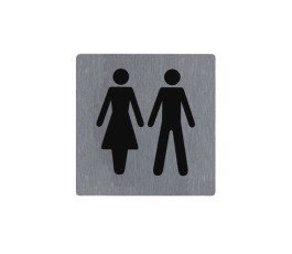 Brushed Aluminum nameplate - 100 x 100 mm - M/F toilets