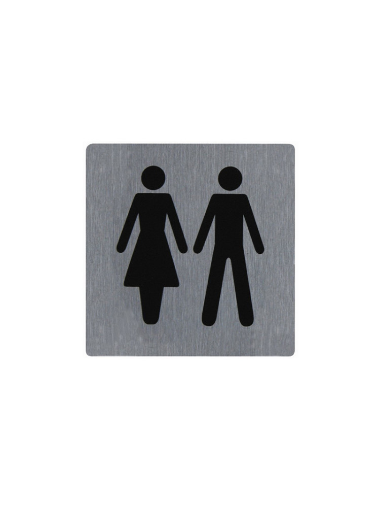 Brushed Aluminum nameplate - 100 x 100 mm - M/F toilets