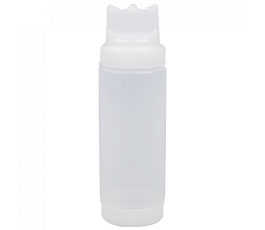 Bouteille squeeze translucide Type \"Dualway\" à 3 sorties 500 ml