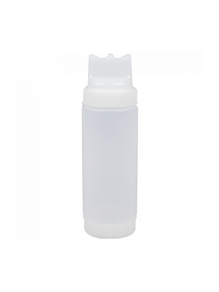 Bouteille squeeze translucide Type Dualway à 3 embouts 500 ml