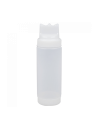 Bouteille pressable type \"Squeeze\" - 3 sorties - 500 ml - Translucide