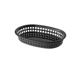 Black oval serving and presentation basket 27 x 18 x 4 cm