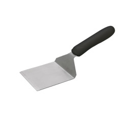 Steak shovel with black handle - Curved - Stainless steel blade - 10.16 x 7.6 cm