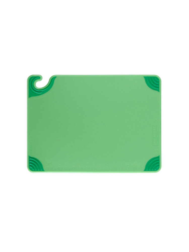 Green cutting board, anti-slip corners, with hook